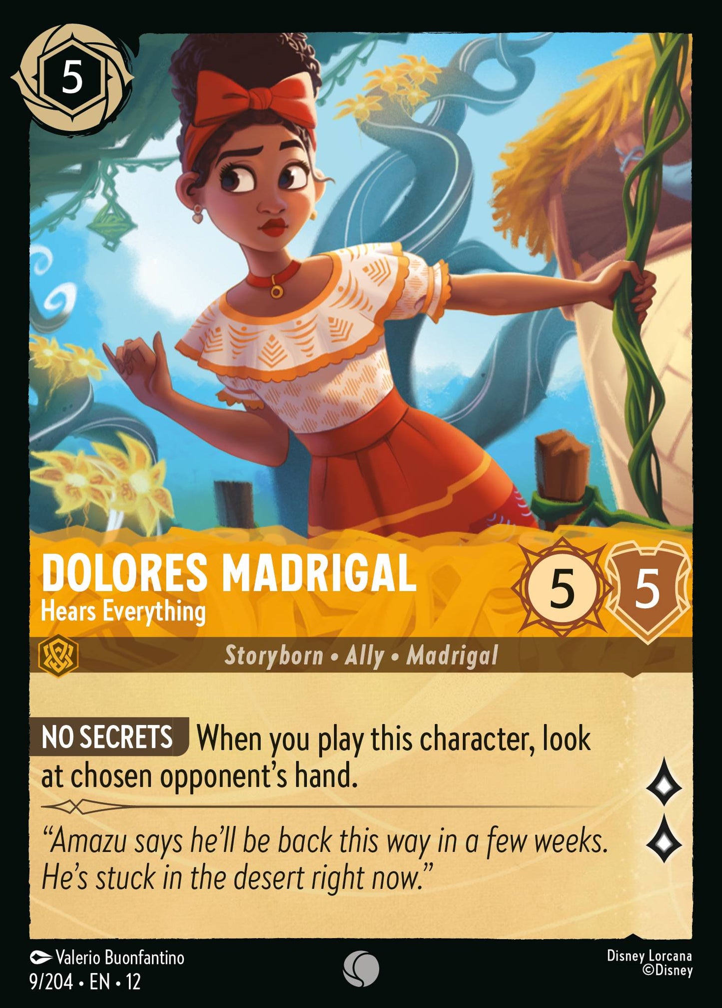 Dolores Madrigal - Hears Everything - Common Lorcana Card