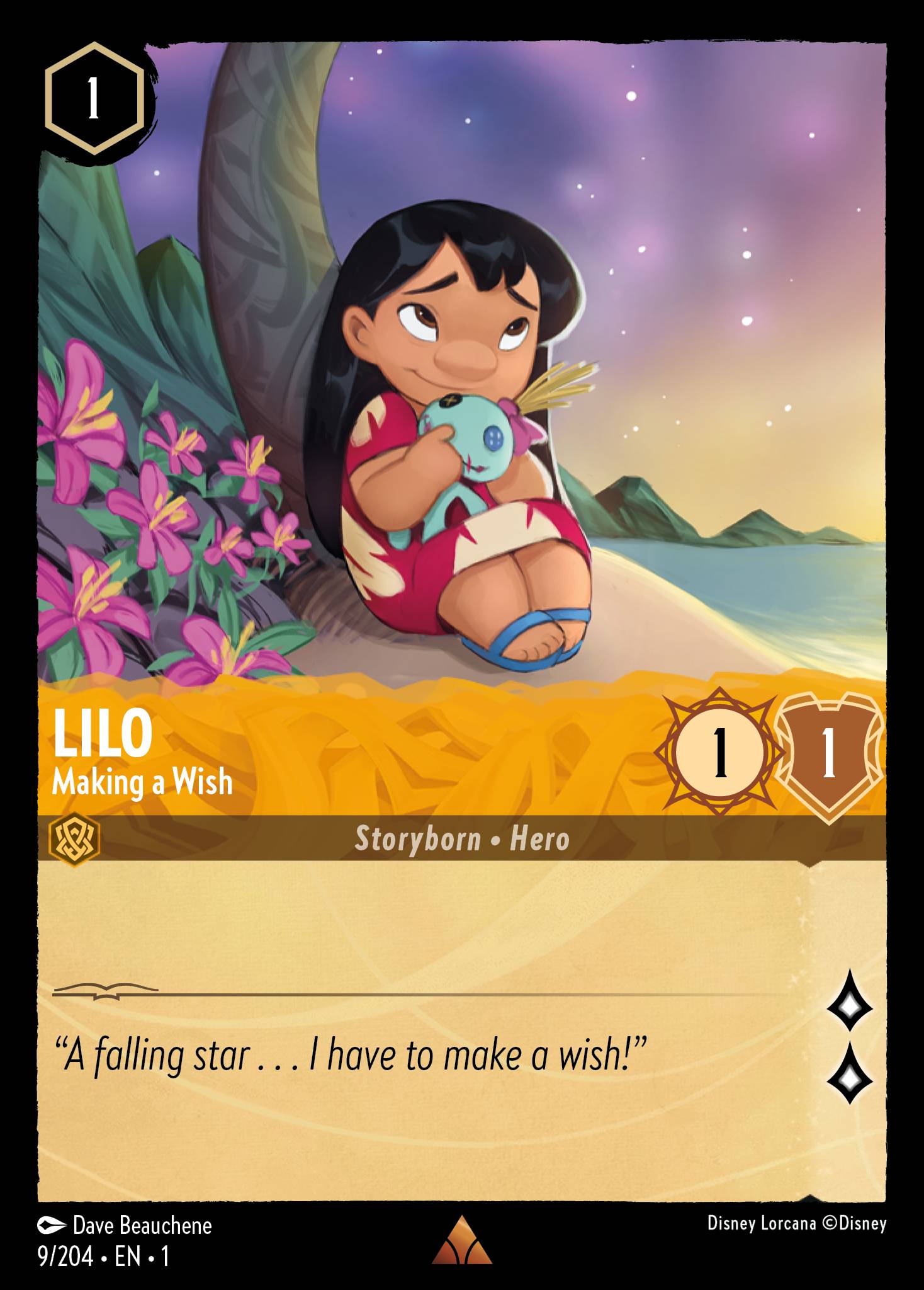 Lilo - Making a Wish - Rare Lorcana Card