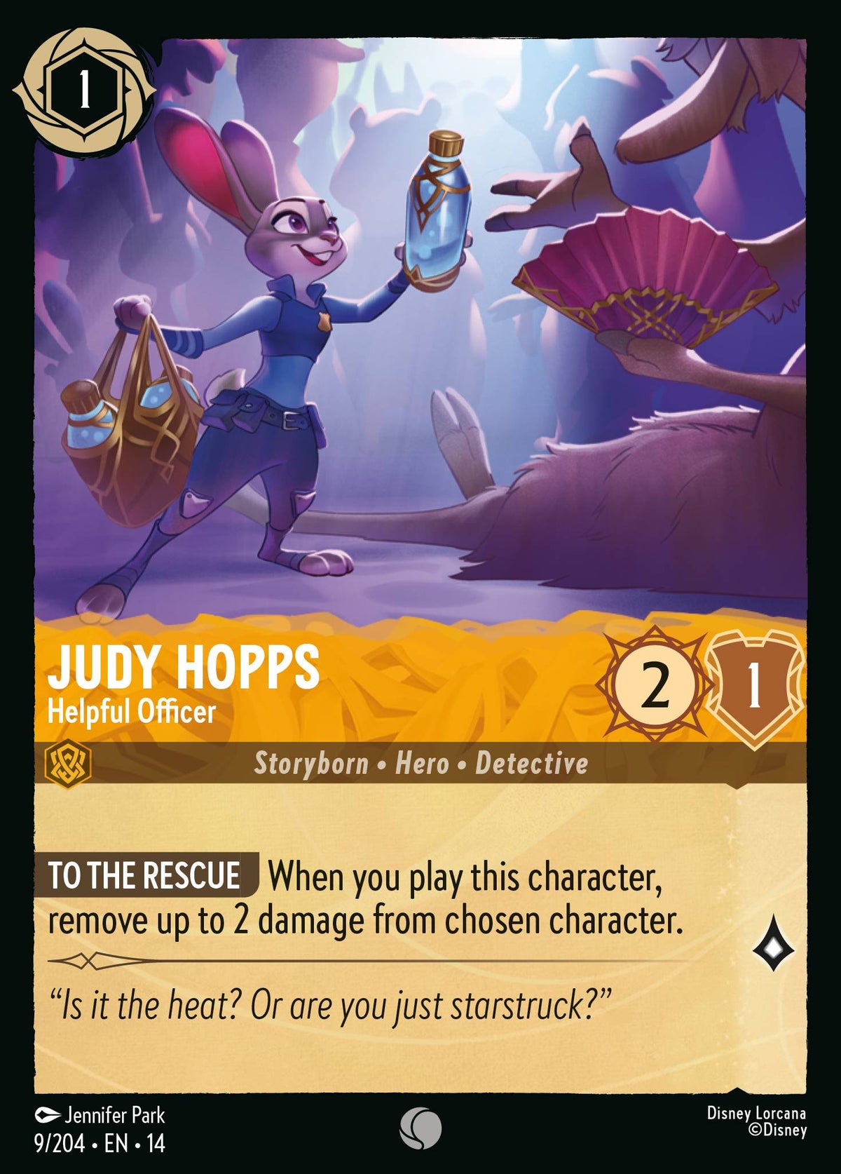 Judy Hopps - Helpful Officer - Common Lorcana Card