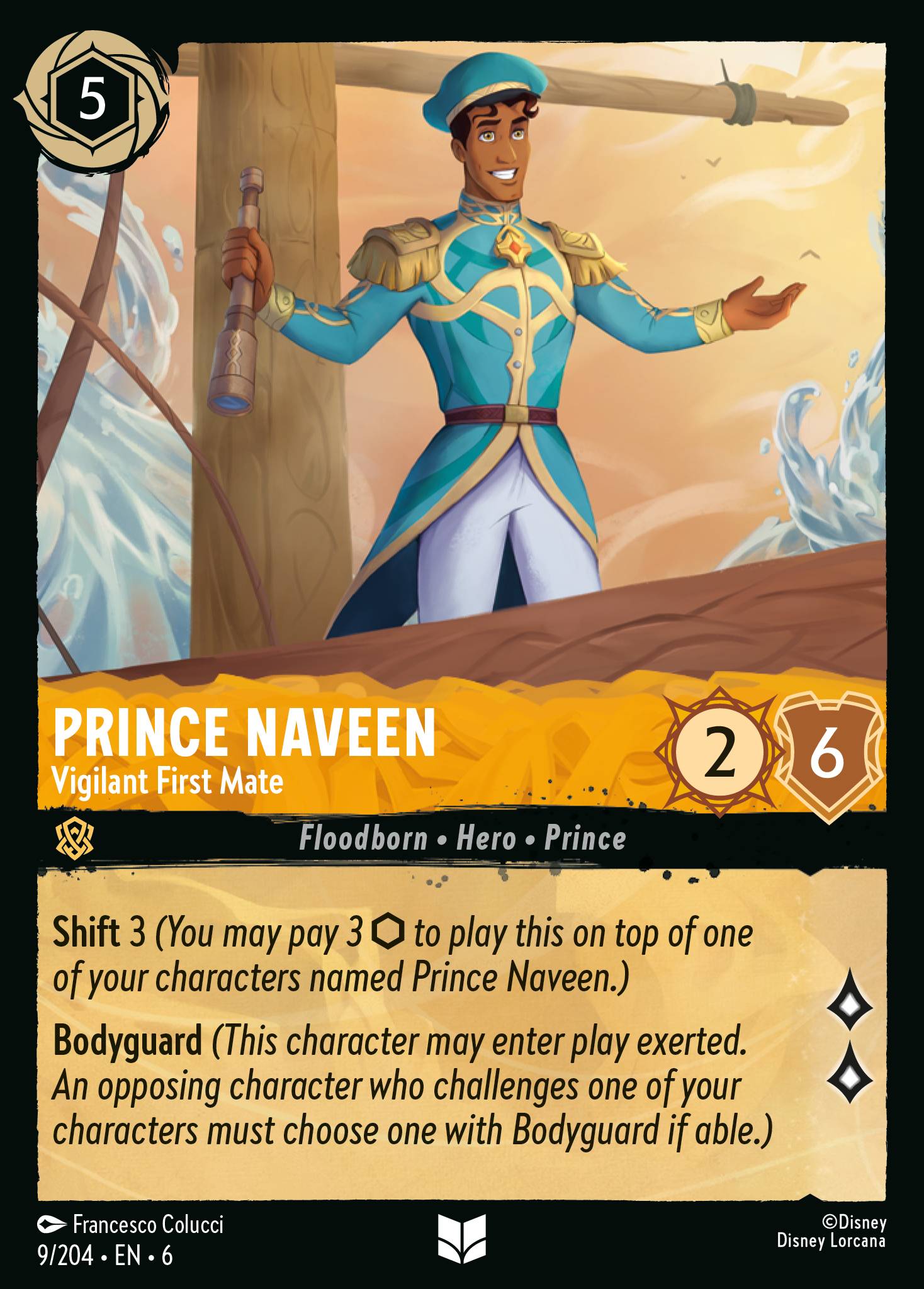 Prince Naveen - Vigilant First Mate - Uncommon Lorcana Card