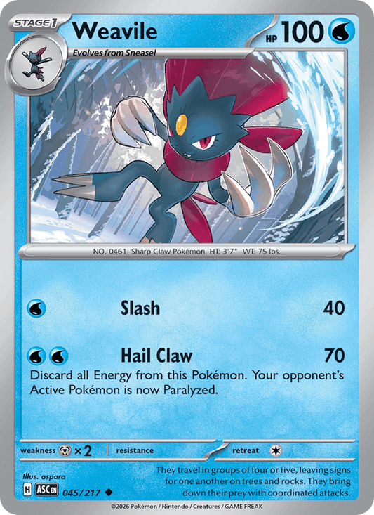 Weavile - 045/217 (Energy Symbol Pattern)